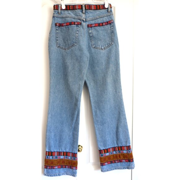 Vintage 90s jonathan g boho straight-leg acid wash jeans - Picture 5 of 6